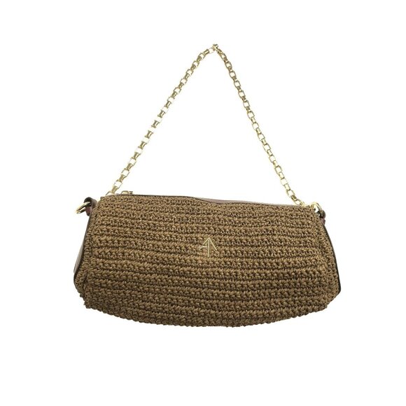 Manu Atelier Raffia Shoulder Bag in Brown - Picture 1 of 5
